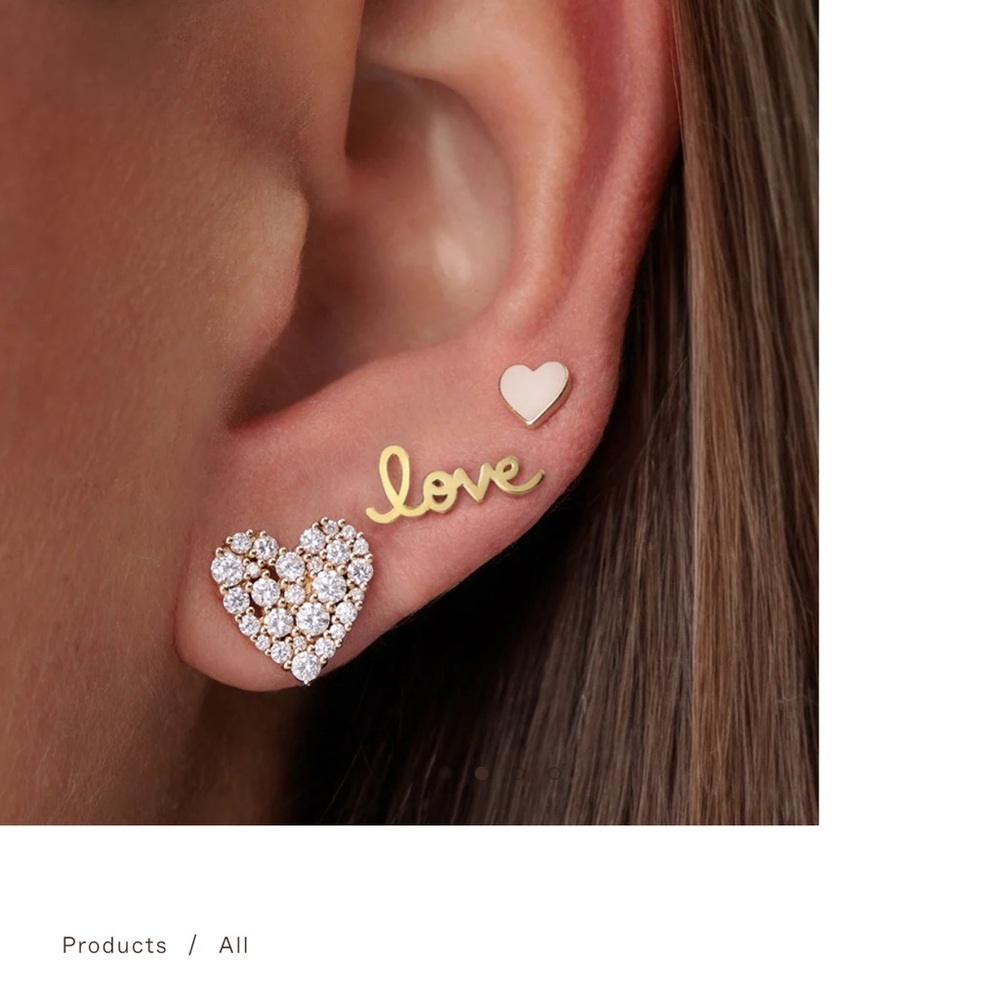 Gold Love Script Earrings